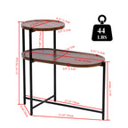 Small Coffee Table with Wood Storage Shelf - Walnut Brown
