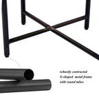 Small Coffee Table with Wood Storage Shelf - Walnut Brown