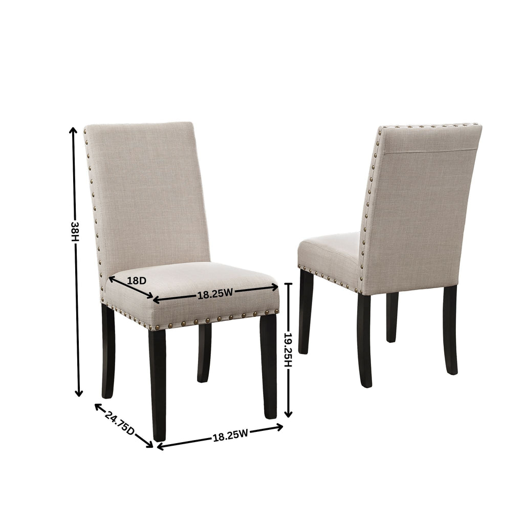 Eleanor Upholstered Dining Chairs with Nailhead Trim - Set of 2