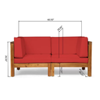 Brava X-Back Loveseat with Water-Resistant Cushions - Red or White