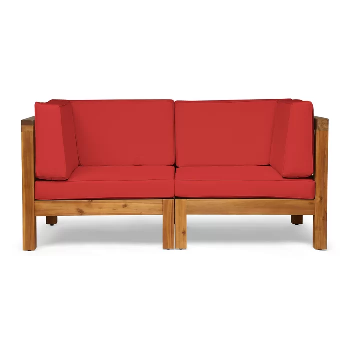 Brava X-Back Loveseat with Water-Resistant Cushions - Red or White