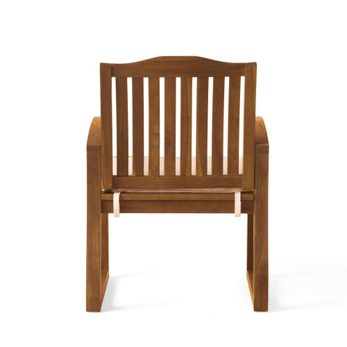 7-Piece Acacia Wood Outdoor Dining Set with Cushions - Teak or Cream,Teak