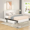 Queen Size Bed with 4-Drawer Storage - Boucle Upholstery