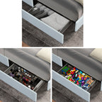 Queen Size Bed with 4-Drawer Storage - Boucle Upholstery