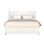 Queen Size Bed with 4-Drawer Storage - Boucle Upholstery