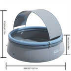 118" Inflatable Outdoor Swimming Pool with Reinforced PVC - Aqua Grey