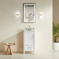 Fully Assembled 18'' Bathroom Vanity with Custom Handles - Solid Wood