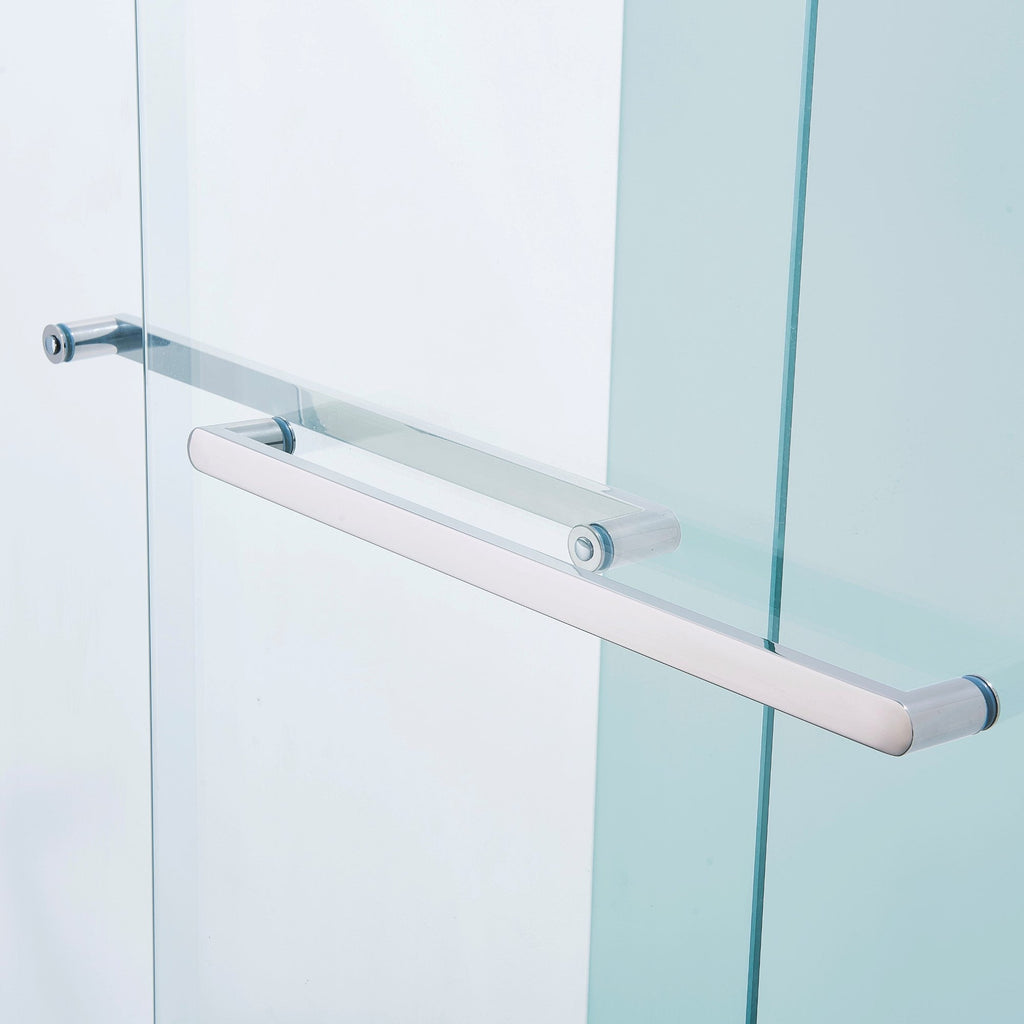 Double Sliding Tub Shower Door with Aluminium Alloy Frame - 56-60"W x 60"H
