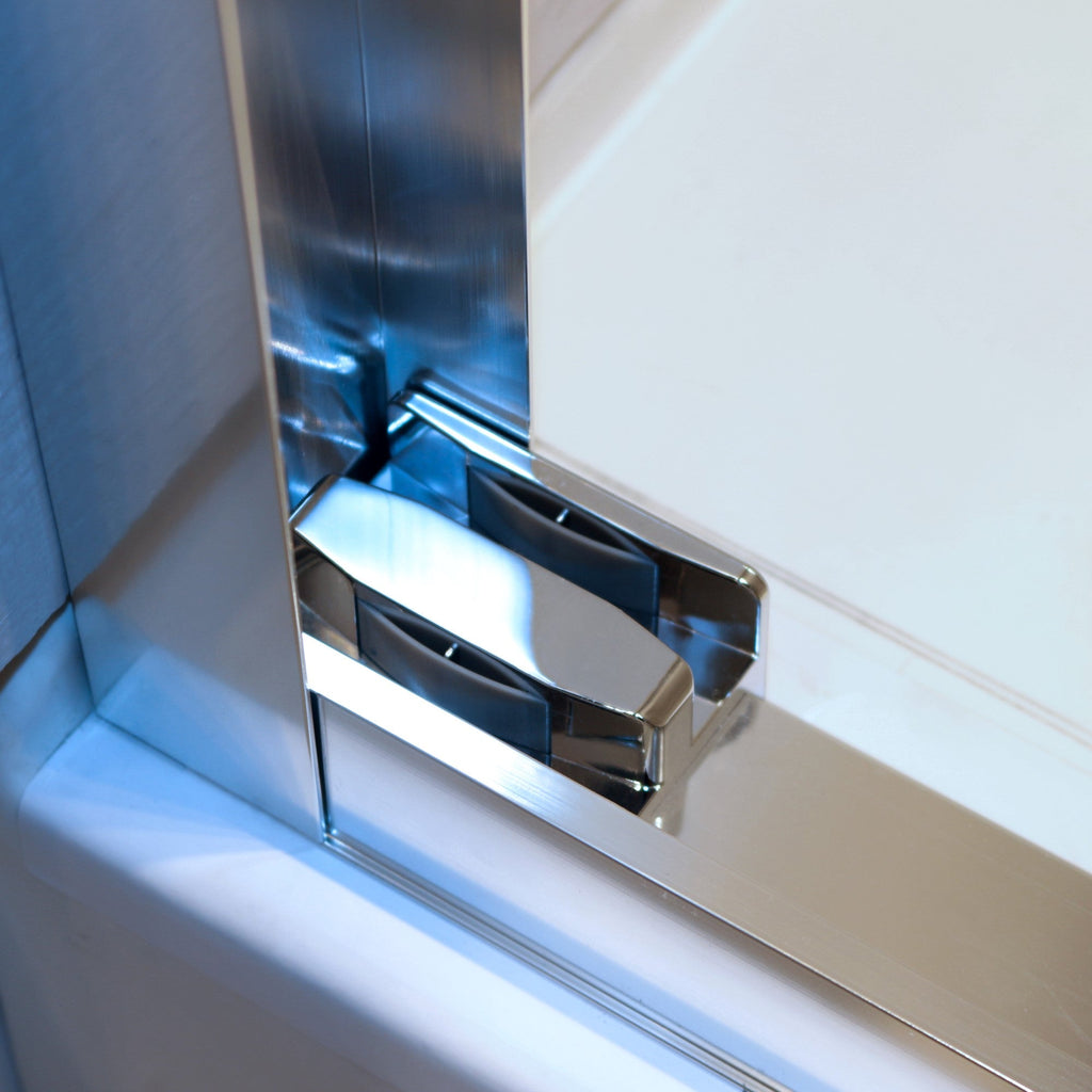 Double Sliding Tub Shower Door with Aluminium Alloy Frame - 56-60"W x 60"H