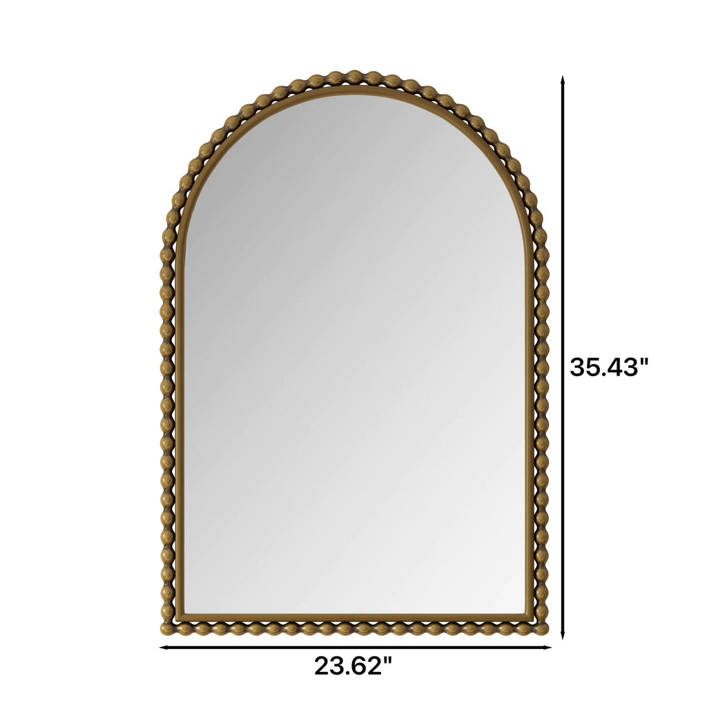Vintage Iron Art Arch Mirror with Table & Wall Display Options - Gold or Pearl Silver
