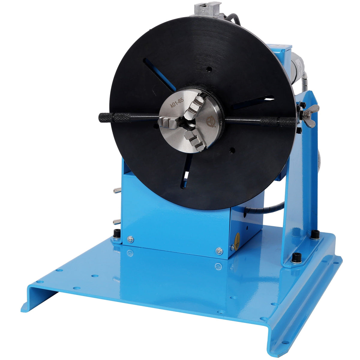 Portable Rotary Welding Positioner with 3 Jaw Lathe Chuck - Blue