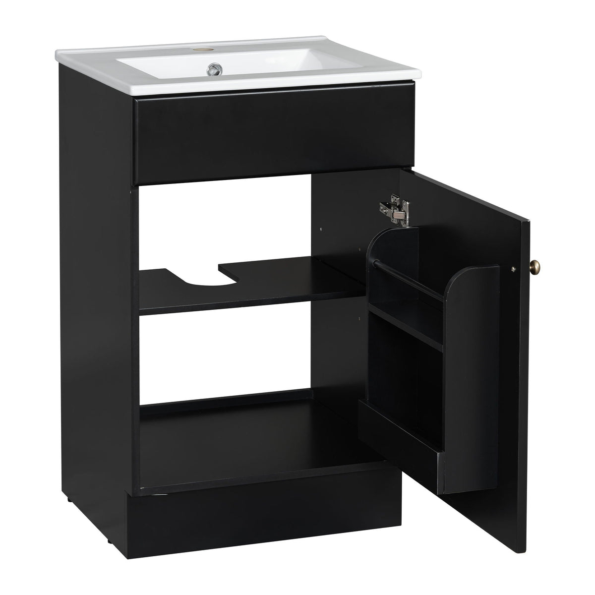 Bathroom Vanity with Sink and Adjustable Shelf - Multiple Colors