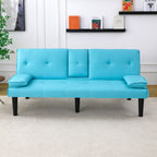 Foldable Sofa Bed with Cup Holder and Solid Wood Frame - Multiple Colors