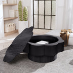 Modern Plum Blossom Shaped Coffee Table with Hidden Storage - Black or Dark Brown