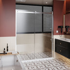 Frameless Shower Door Single Sliding with Adjustable Zinc Roller Rail - Chrome