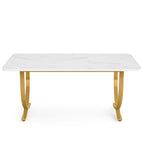 Executive Office Computer Desk with E0 Board - White / Gold