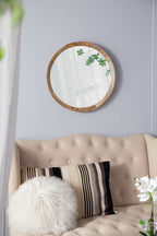 Transitional Mango Wood Wall Mirror with Frame - Multiple Colors