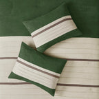Faux Suede Comforter Set with Hypoallergenic Filling - Green