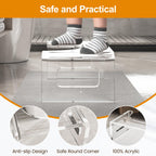 7'' Tall Acrylic Toilet Stool with Non-Slip Design - Transparent