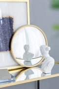 Round Mirror with Iron Frame - Gray
