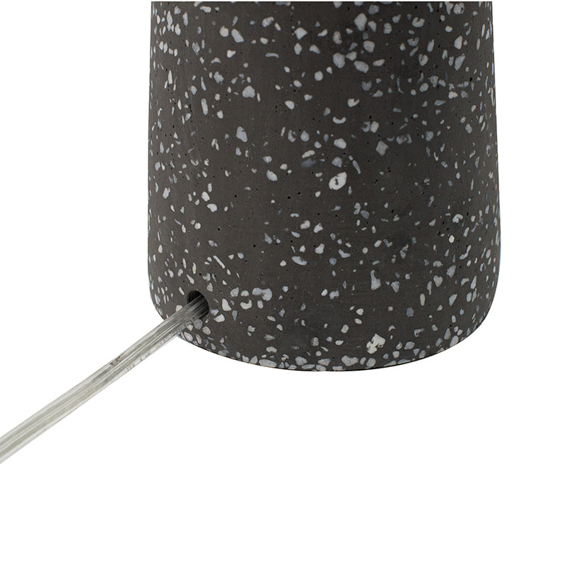 Artisan Multicolor Glass Table Lamp with Linen Shade - Black & Beige