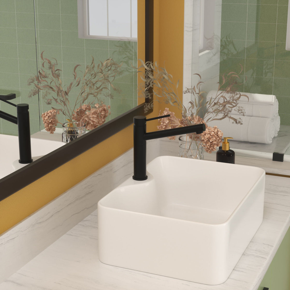 Modern Ceramic Rectangular Vessel Bathroom Sink with Sleek Design - White