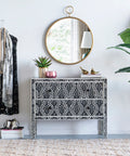 Gray Circle Wall Mirror with Iron Frame - Modern Accent for Living Room
