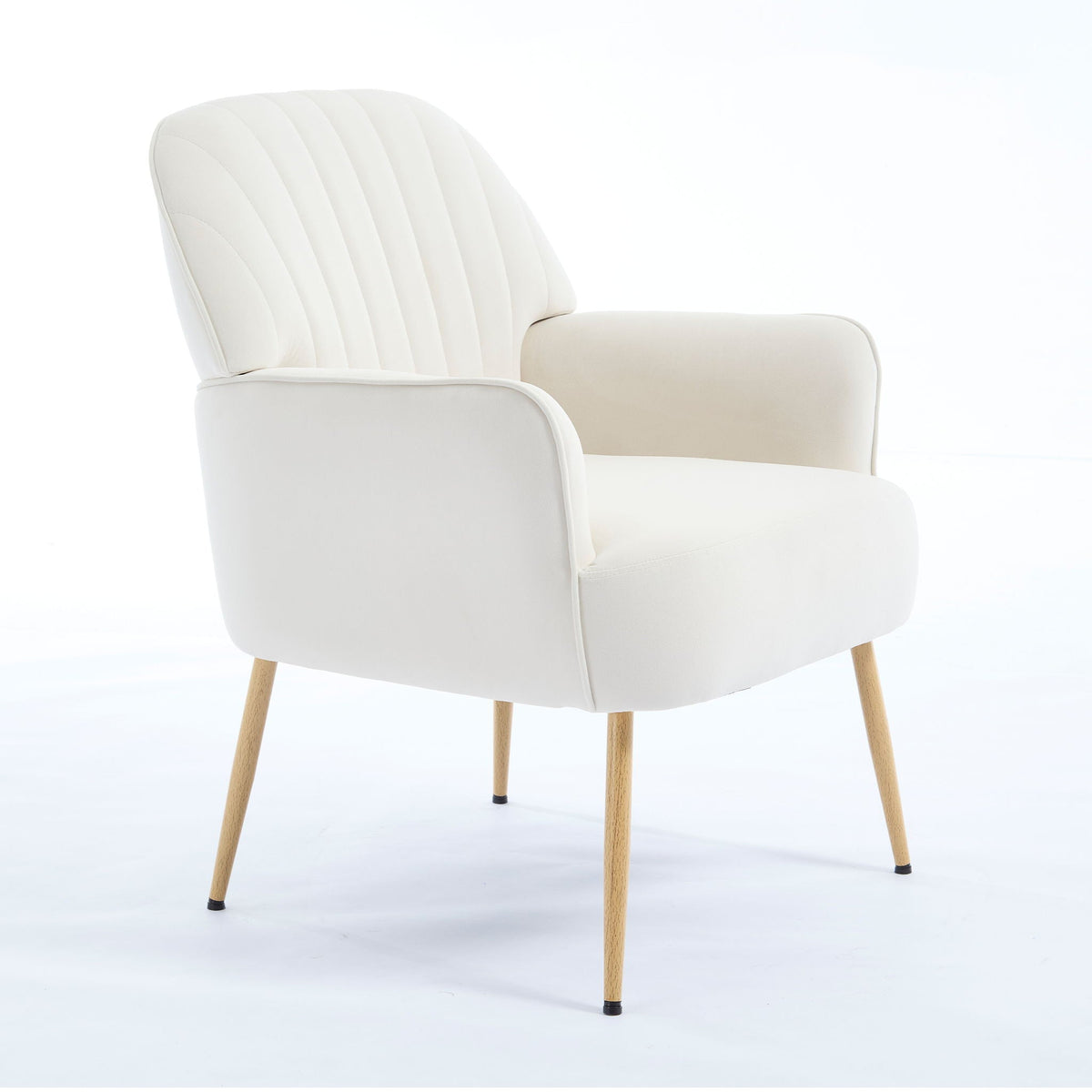 Upholstered Accent Armchair with Shell-Shaped Design - Multiple Colors