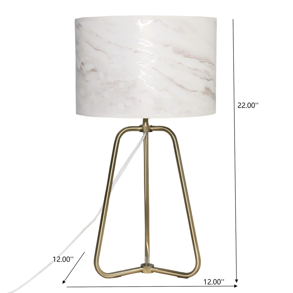 White Desk Lamp with Metal Base - Optima