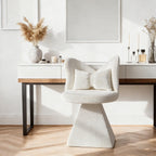 Vanity Chair with Butterfly Back with 360° Swivel - Chenille Velvet