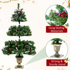 6-Piece Christmas Tree Set with Pre-Lit Wreath and Garland – Warm