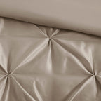 7 Piece Tufted Comforter Set in Taupe