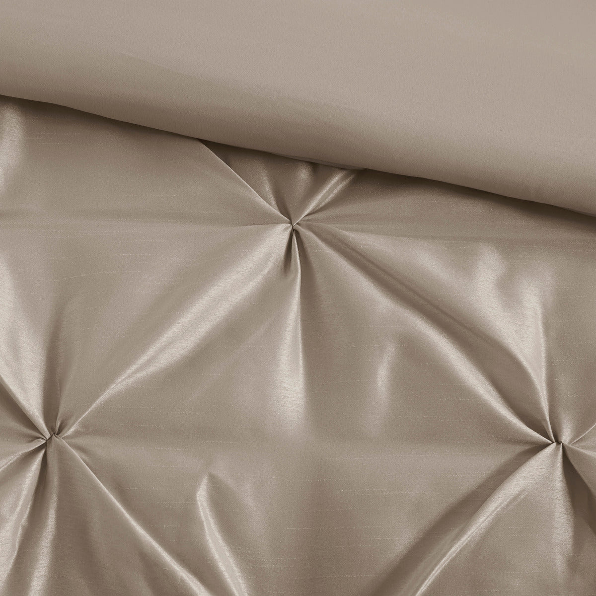 7 Piece Tufted Comforter Set in Taupe