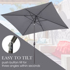 Rectangular Patio Umbrella with Crank Tilt - UV-Resistant Canopy