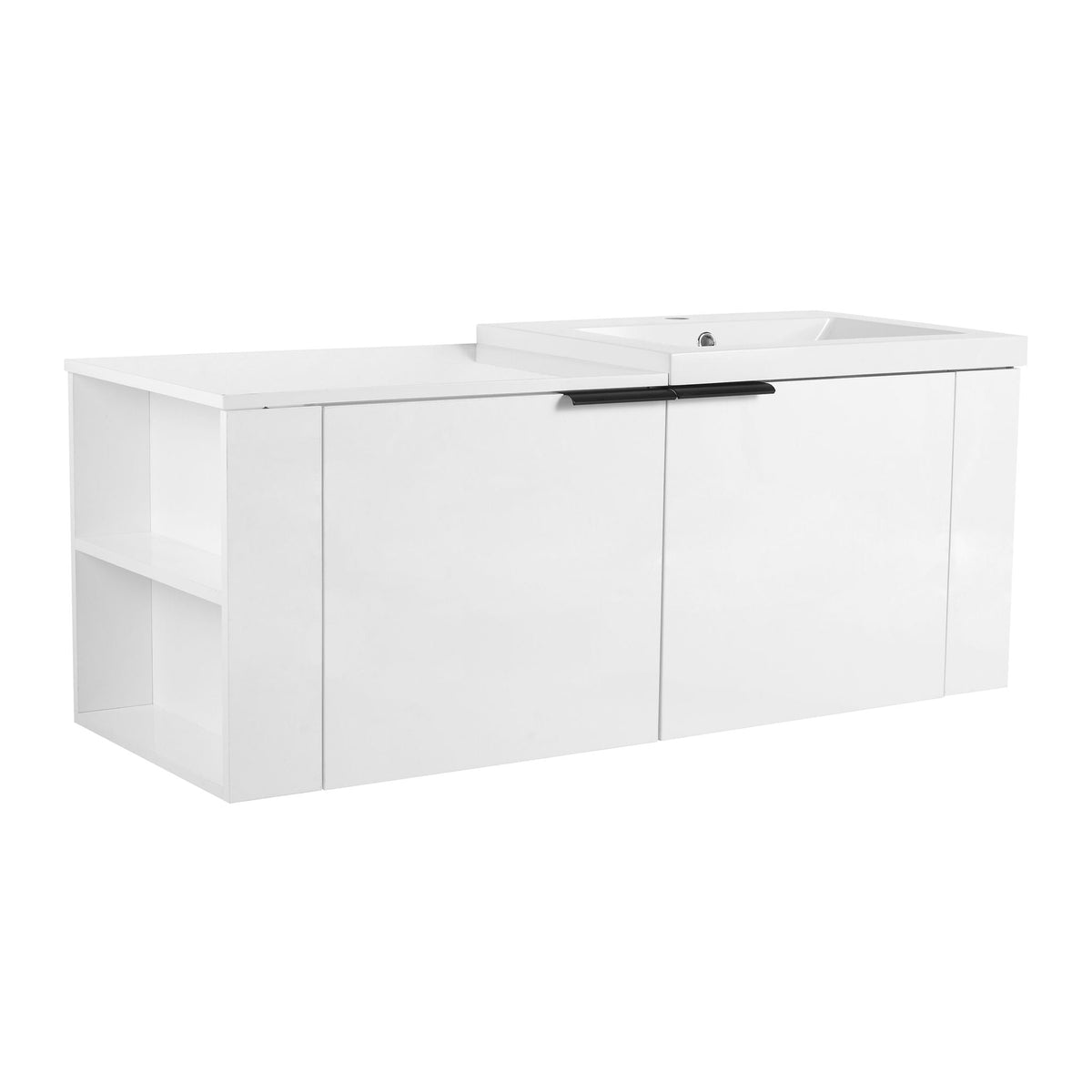 Modern Bathroom Vanity Sink Combo With Spacious Storage - White or Light Brown