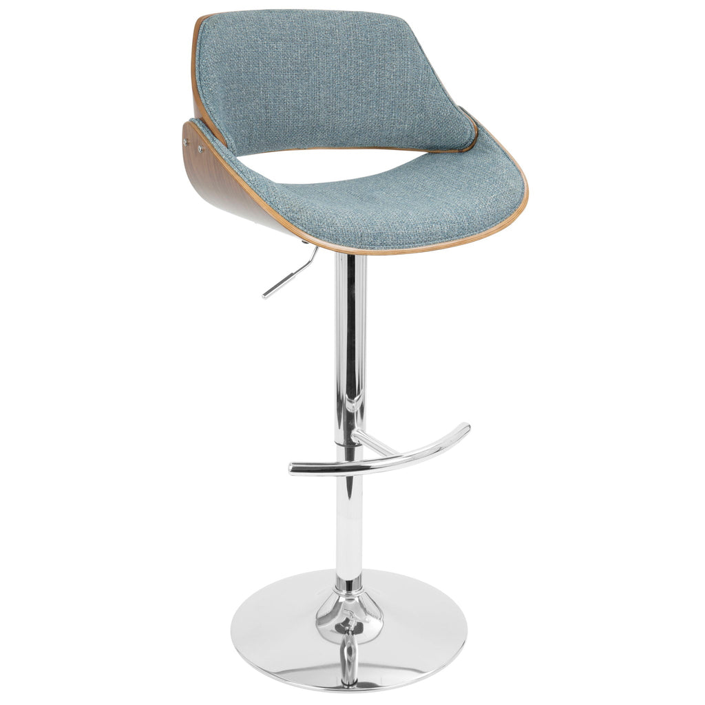 Mid Century Modern Adjustable Barstool Set with Swivel - Dark Gray or Light Blue