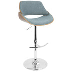 Mid Century Modern Adjustable Barstool Set with Swivel - Dark Gray or Light Blue