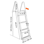 Dock Ladder with 4 Removable Steps and 350 lbs Capacity - Aluminum Alloy