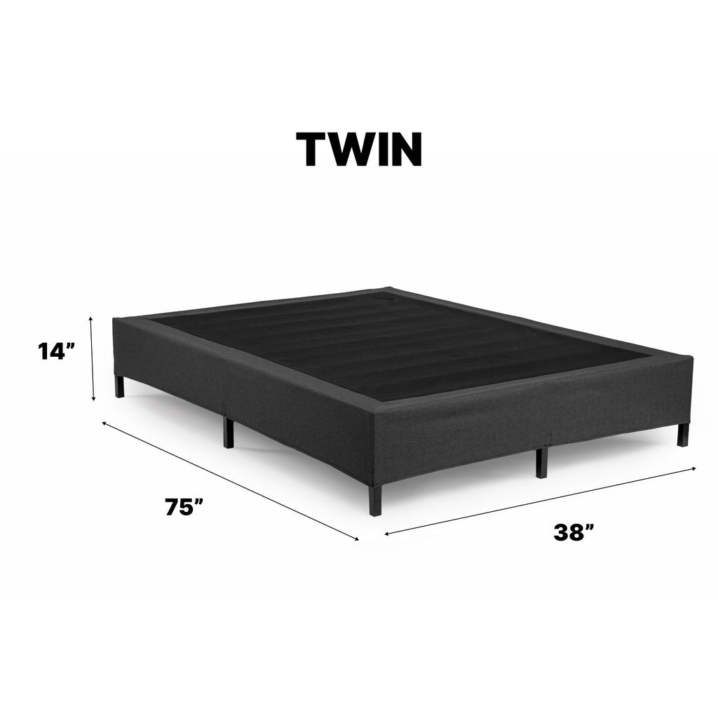 Black Metal Mattress Foundation with Tool-Free Assembly - Black