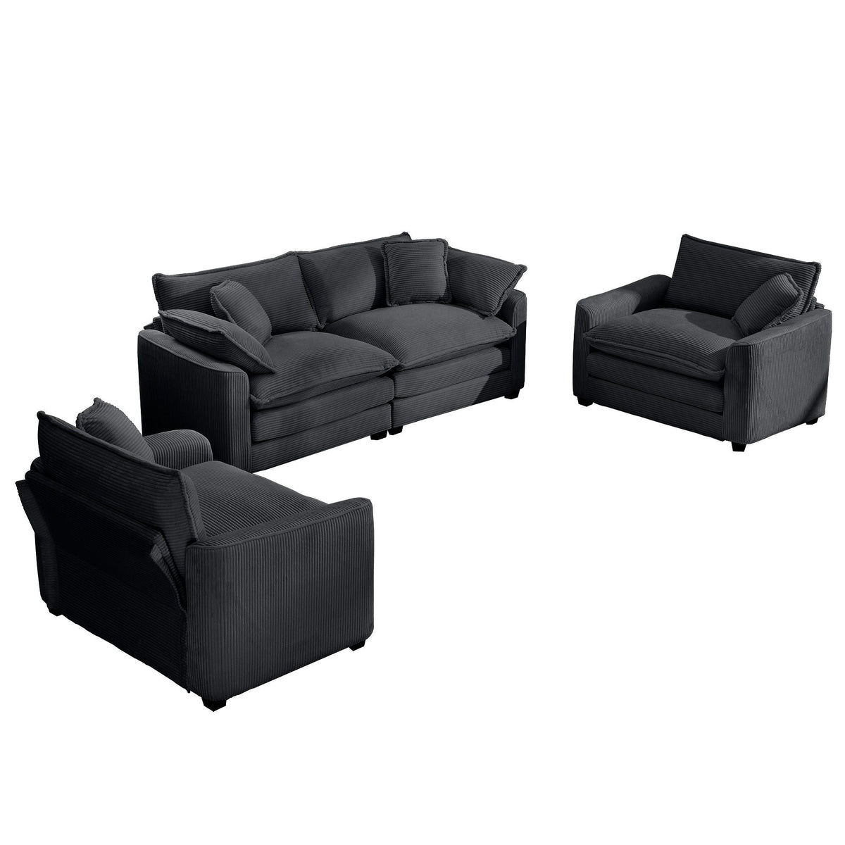 Oversized Deep-Seat Fabric Sofa & Chair Sets