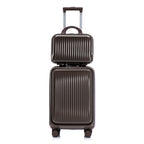 ABS Spinner Wheel Luggage Set with Cosmetic Case - Brown