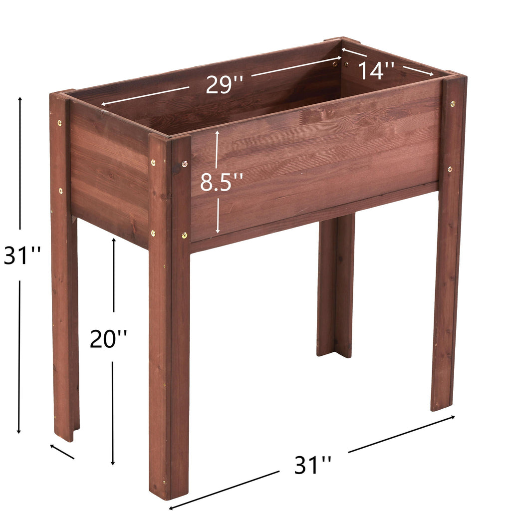 Solid Wood Raised Garden Bed with Legs - Available in Gray, Dark Gray, Dark Brown