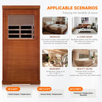 Solid Wood Infrared Sauna Room with Broad-Spectrum Heating Plates - Natural