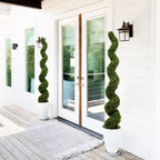Artificial Outdoor UV Resistant Boxwood Topiary Spiral Tree - Green