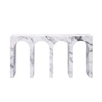 Fritzy Engineered Stone Console Table with Waterproof Faux Marble Surface - Gray or White
