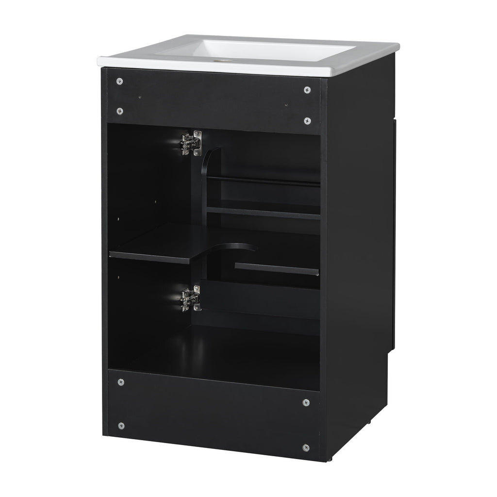Bathroom Vanity with Sink and Adjustable Shelf - Multiple Colors