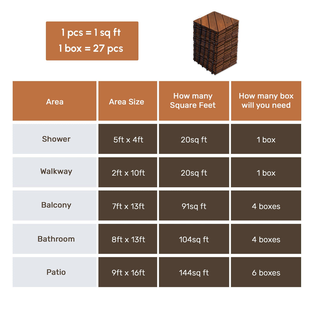 Light Brown Interlocking Deck Tiles with Diagonal Pattern - Outdoor 12" x 12"
