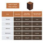 Light Brown Interlocking Deck Tiles with Diagonal Pattern - Outdoor 12" x 12"