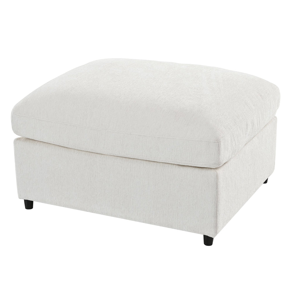 130.3" Chenille Modular Sectional Sofa with Removable Cushions - 6-Seater