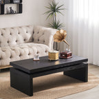 Rectangular Coffee Table with Modern Floating Top Design - Light Brown or Black